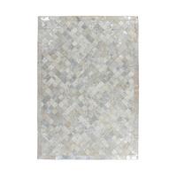 FLACHWEBETEPPICH LAVISH 210 GRAU / SILBER - Silberfarben/Grau, Basics, Leder (160/230cm) - Kayoom