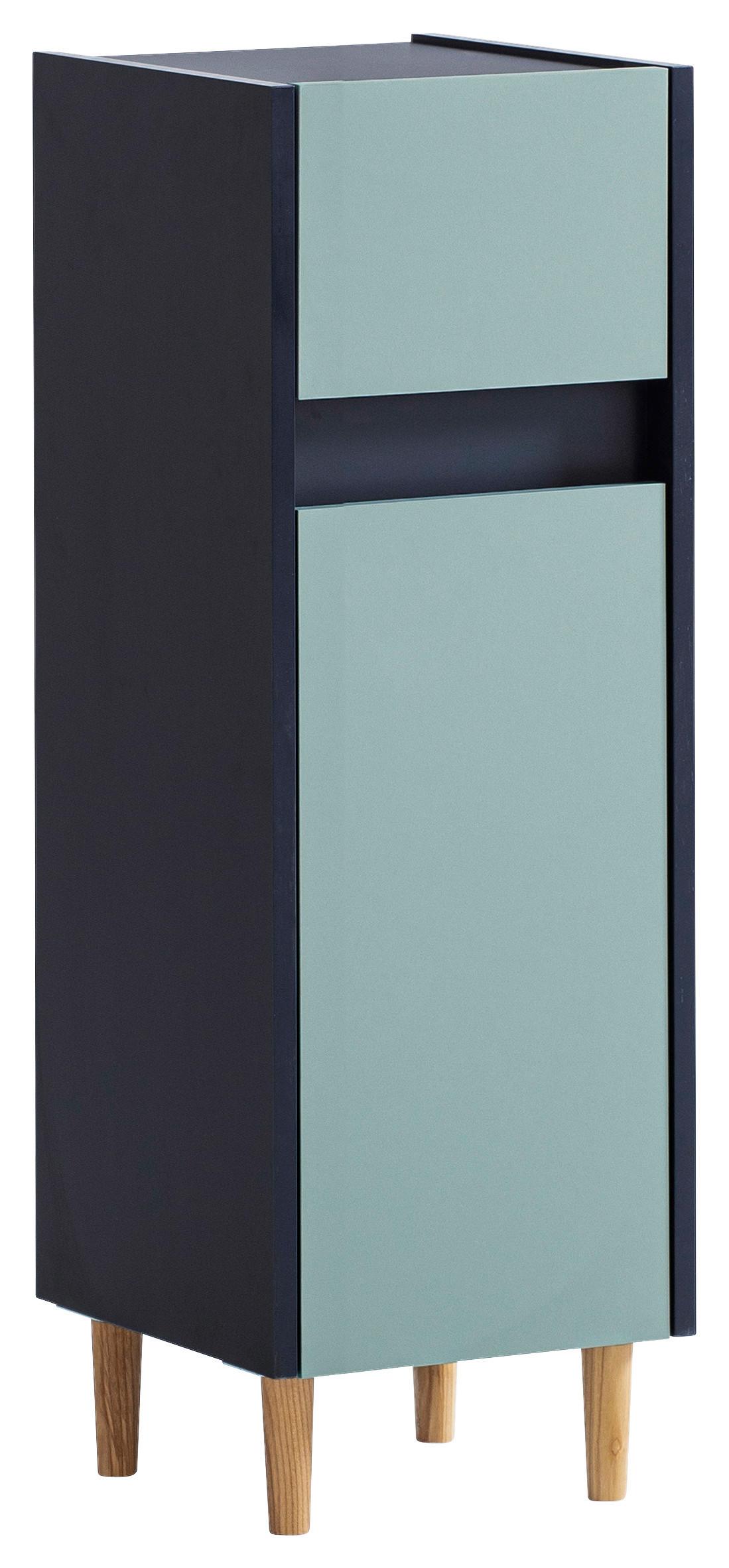 Unterschrank Lovis Dunkelblau - Eschefarben/Hellblau, MODERN, Holz/Holzwerkstoff (30,2/90,3/33cm) - MID.YOU