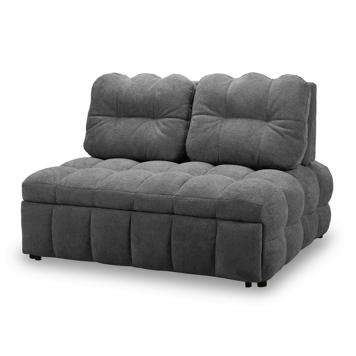 Schlafsofa Liara Webstoff Dunkelgrau - Dunkelgrau/Schwarz, MODERN, Holz/Textil (137/87/110cm) - Bessagi Home