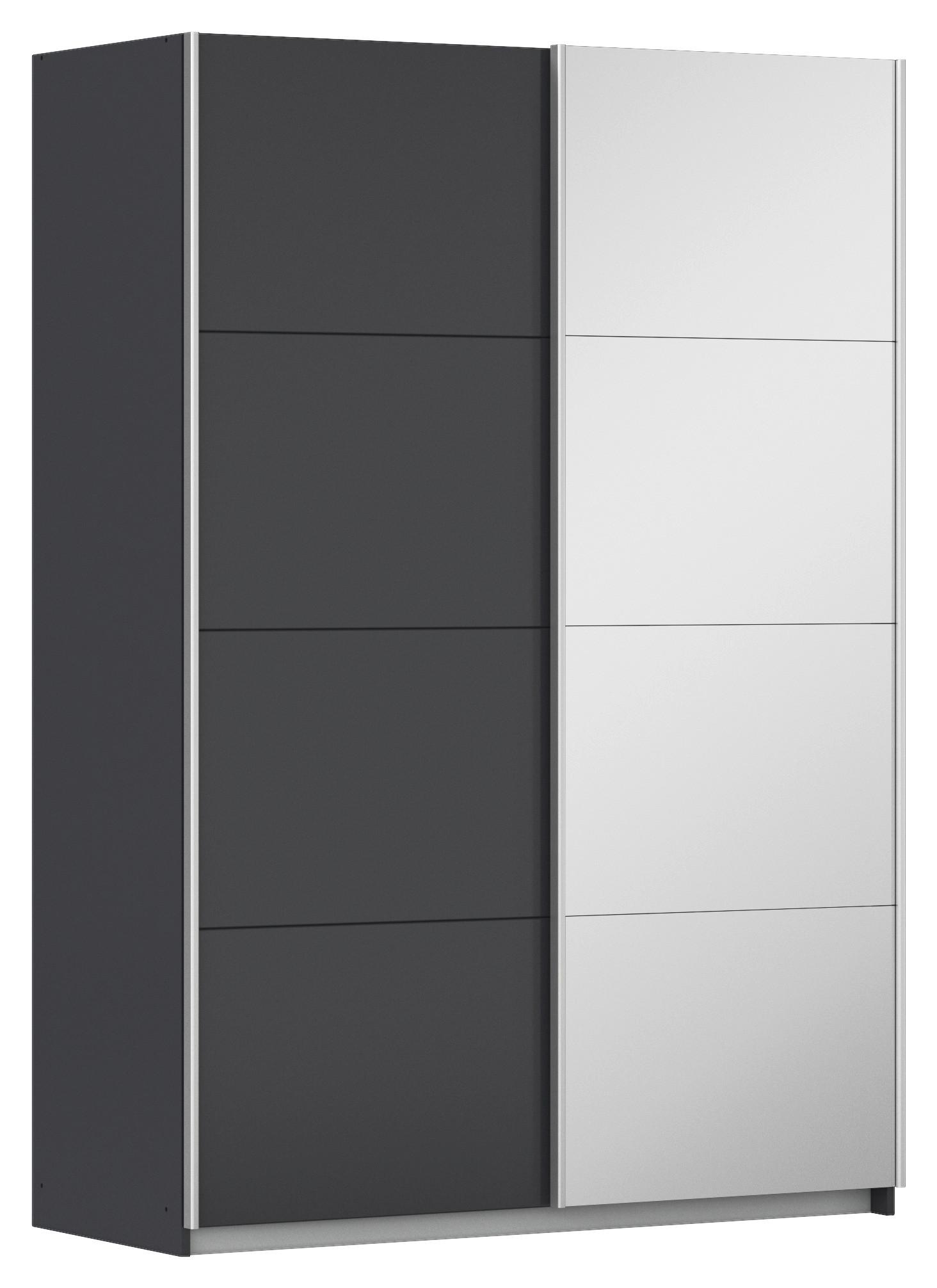 Ormar S Kliznim Vratima Subito - boje grafita/srebrne boje, Moderno, drvni materijal/metal (136/197/61cm) - Modern Living