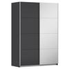 Ormar S Kliznim Vratima Subito - boje grafita/srebrne boje, Moderno, drvni materijal/metal (136/197/61cm) - Modern Living