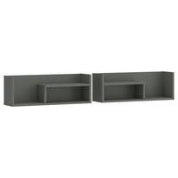 Stenska Polica Shirley, Siva, Zelena, Črna - siva/zelena, Design, leseni material (140/24/22cm)