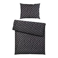 Bettwäsche Noir Schwarz/Grau ca. 140x200cm - Dunkelgrau/Schwarz, Textil (140/200cm) - Mömax