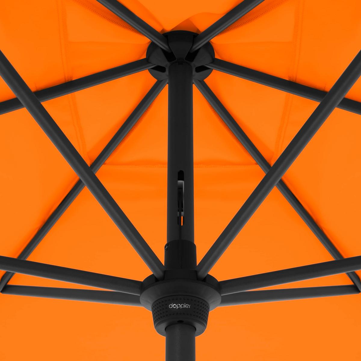 Sonnenschirm Myzone 305 Rund Auto Tilt Orange - Anthrazit/Orange, Basics, Textil/Metall (305cm) - Doppler