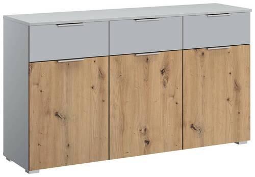 Comoda ALABAMA - gri deschis/stejar Artisan, Modern, material pe bază de lemn (140/81/42cm)