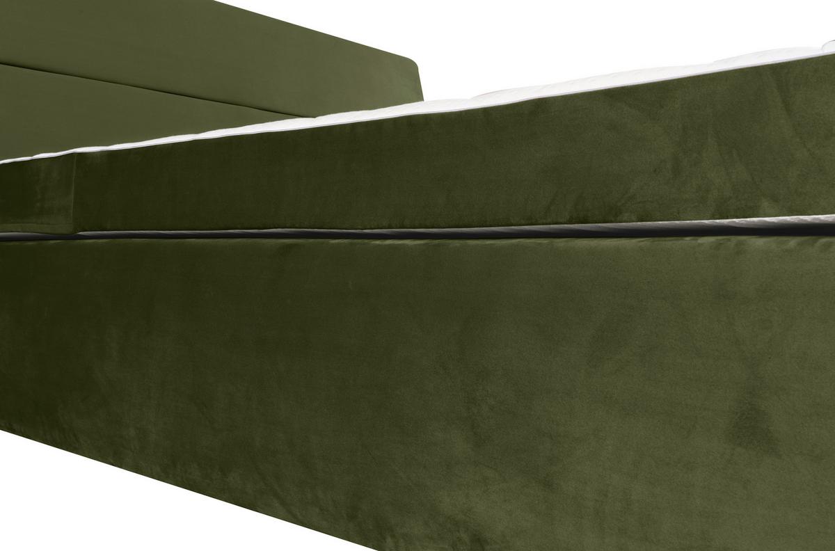 Boxspring Ágy Leon - sötétzöld, Modern, faalapú anyag/textil (160/200cm)
