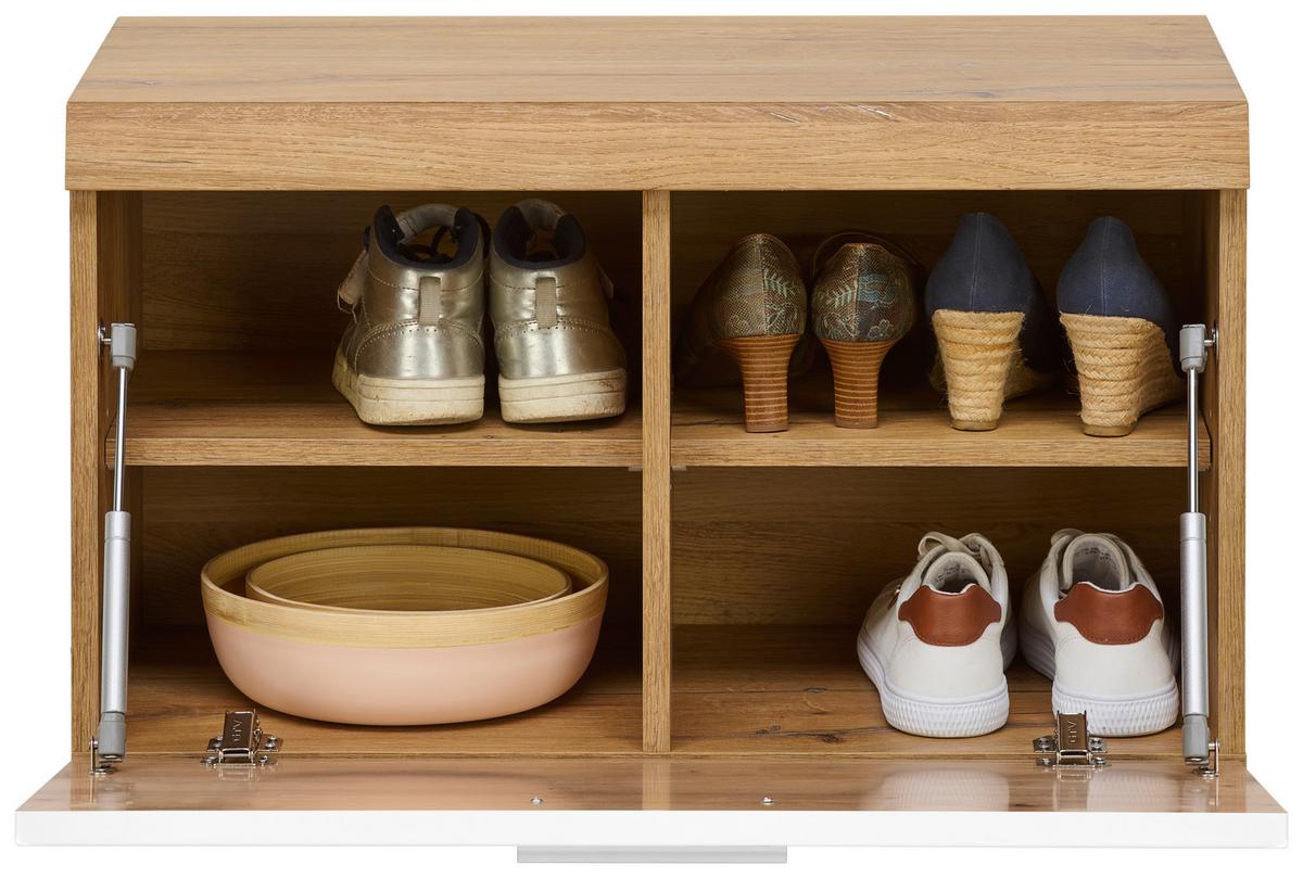 Garderobna Klop Auris, Bela, Hrast - barve hrasta/bela, Moderno (70/42/37,1cm) - Mömax