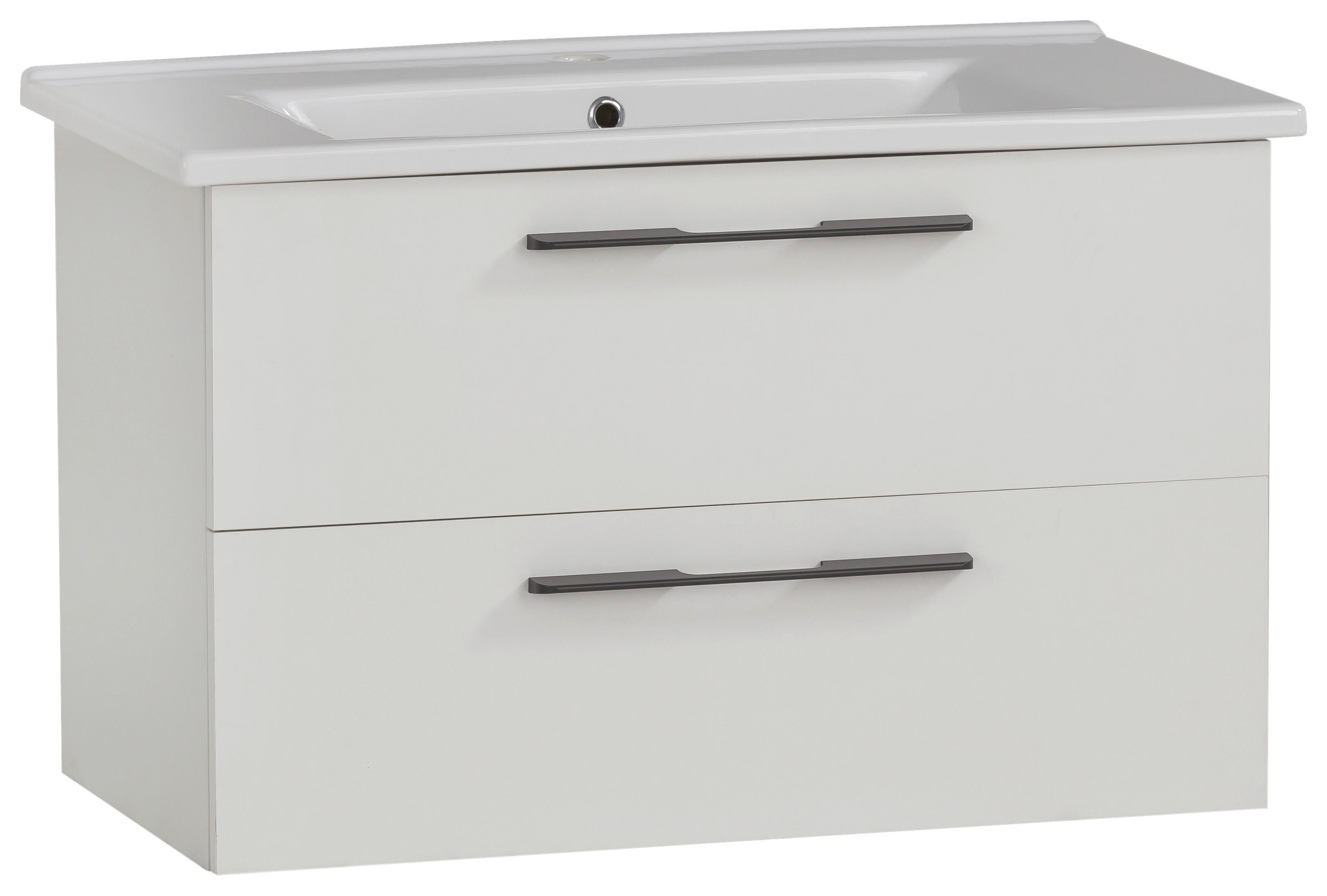 Umivalniška Enota Z Umivalnikom Maxim, Bela - bela/antracit, Moderno, kovina/leseni material (85cm) - Stylife