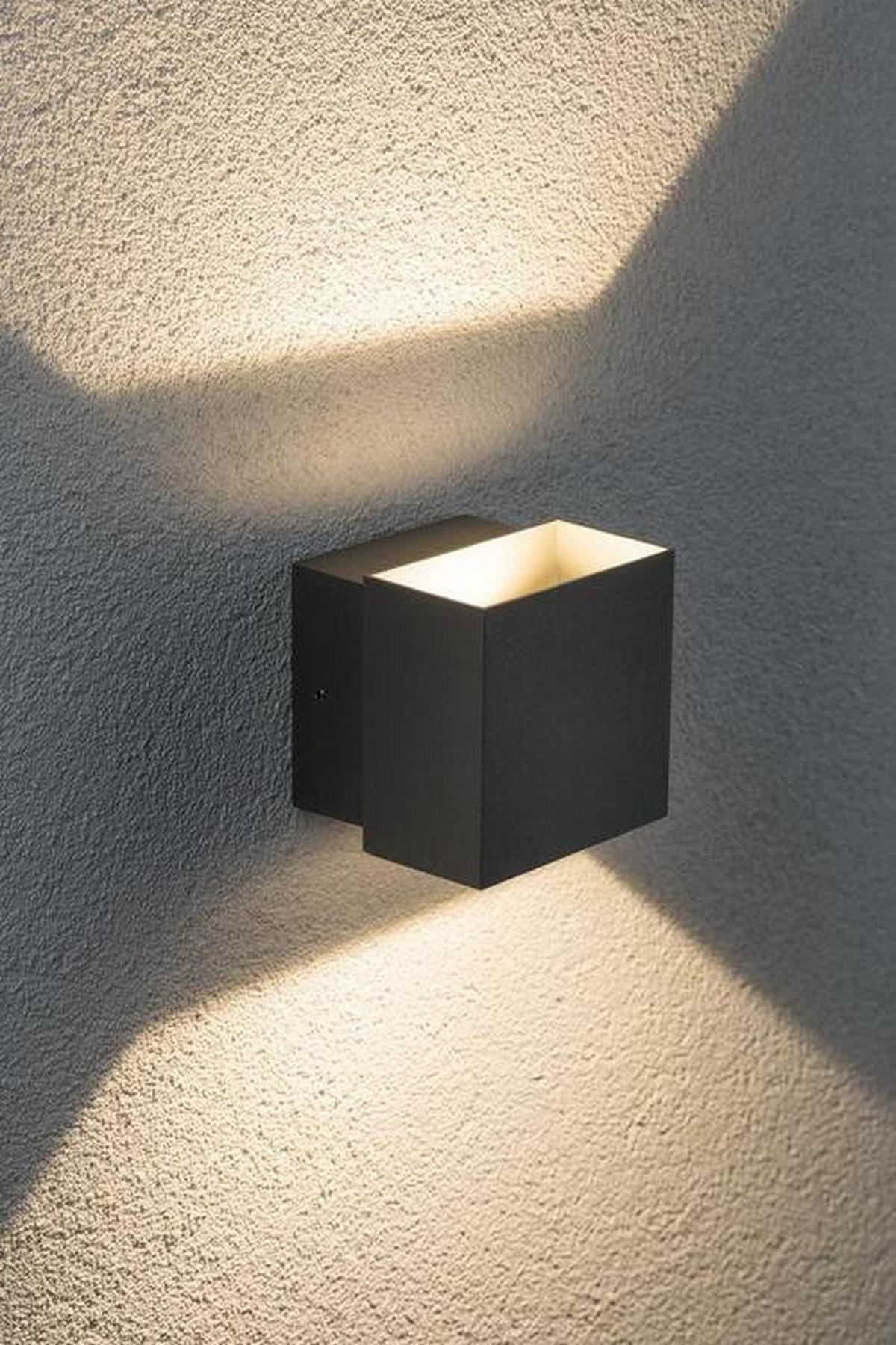 LED-Wandleuchte Cybo in Grau max. 3 Watt - Grau, Basics, Metall (10/9,3/10cm) - Paulmann