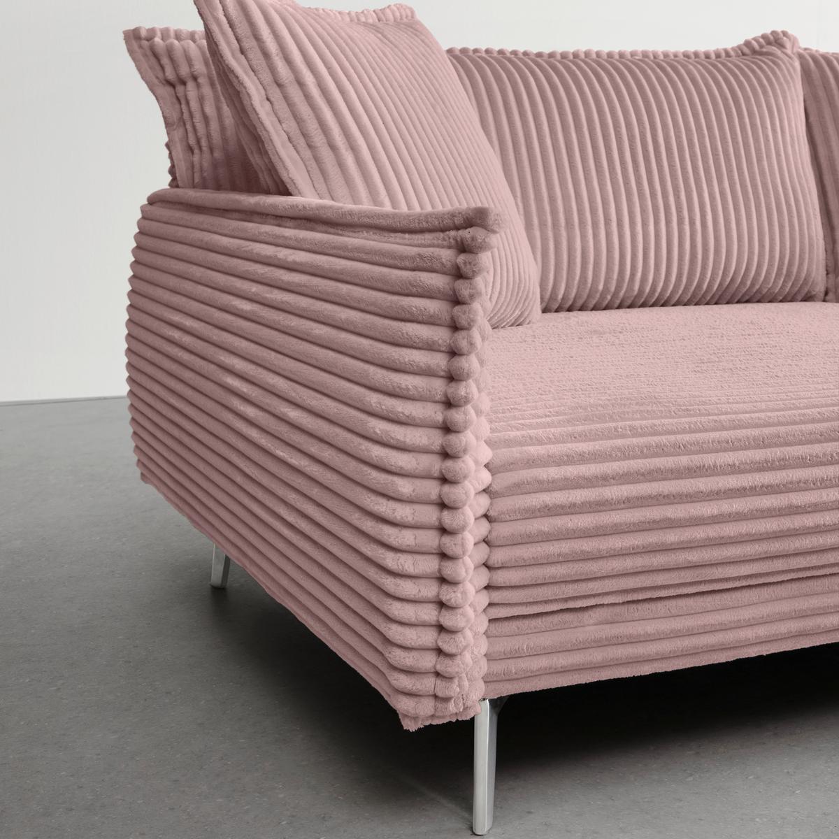 Bigsofa Kiss Altrosa - Chromfarben/Altrosa, MODERN, Holz/Metall (241/90/117cm) - Mömax