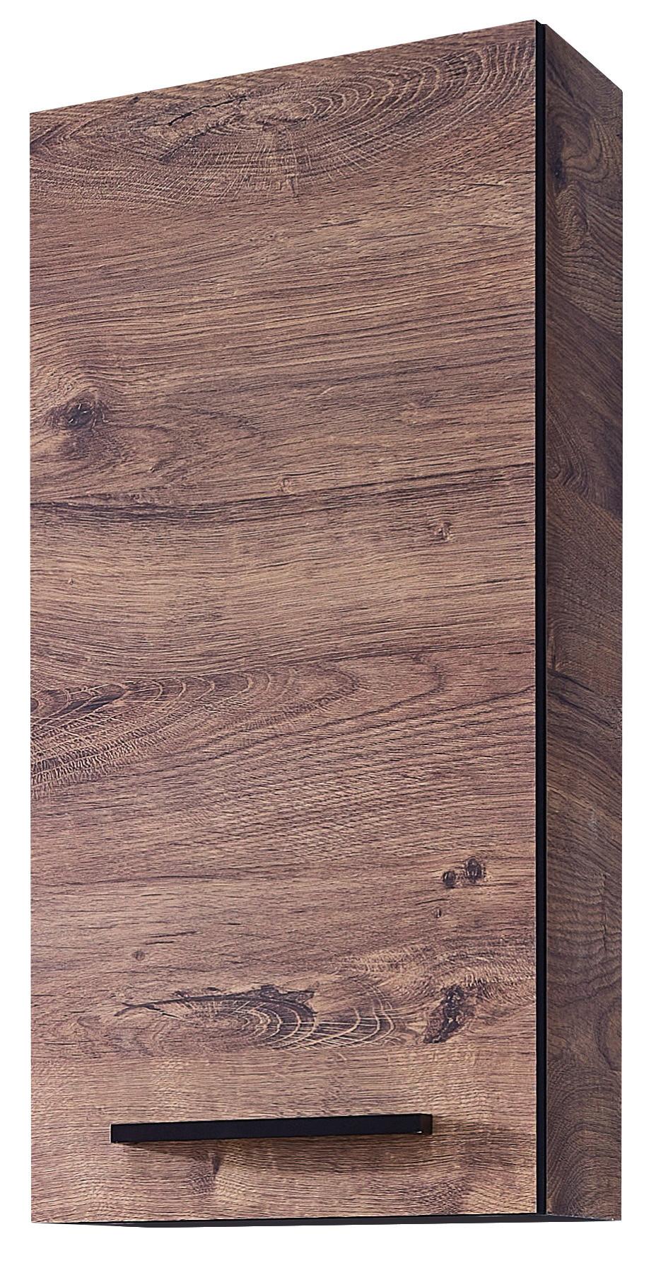 Faliszekrény 374 Elsa - tölgyfa színű/fekete, Konventionell, műanyag/faalapú anyag (30/70/20cm)