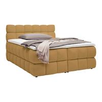 Boxspringbett Bubble Box Senfgelb ca. 180x200cm - Senfgelb/Schwarz, Konventionell, Holz/Textil (180/200cm) - Premium Living