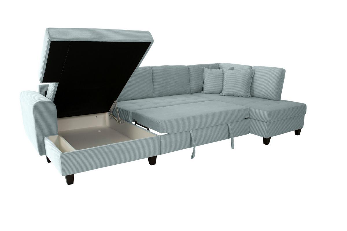 Kutna Garnitura Moritz - sivo-zelena, Trend, tekstil (155/324/178cm) - Modern Living