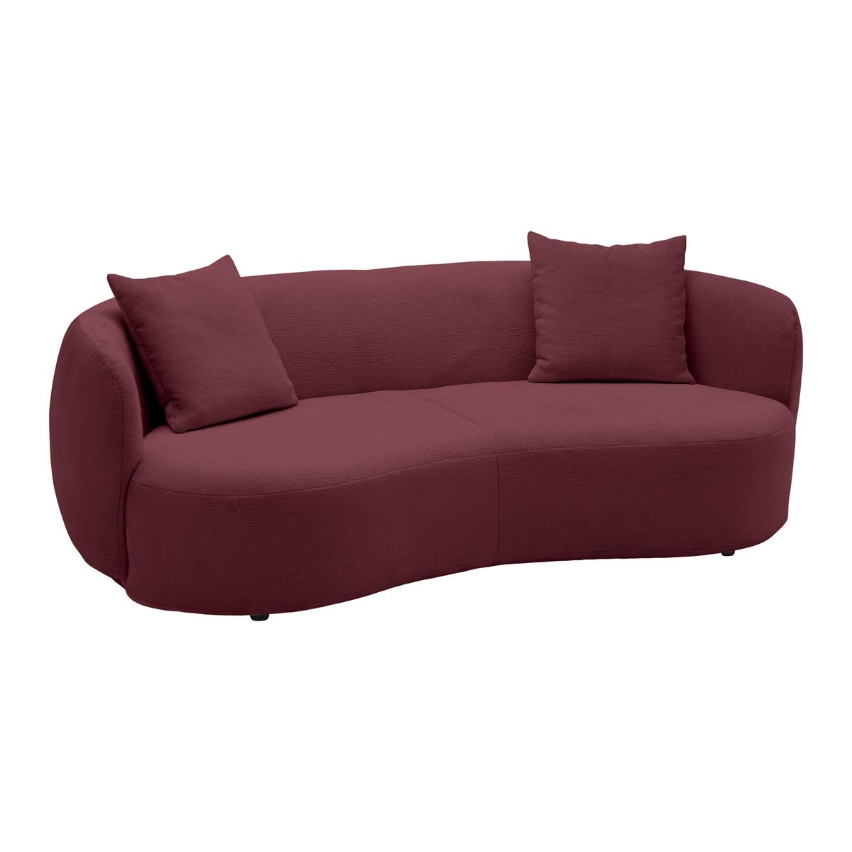 Bigsofa Leonas Bordeaux - Bordeaux/Schwarz, MODERN, Kunststoff/Textil (235/72/110cm) - Premium Living