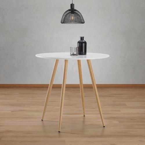 MATBORD JOHN - vit/ekfärgad, Modern, metall/trä (80/76cm) - Bessagi Home