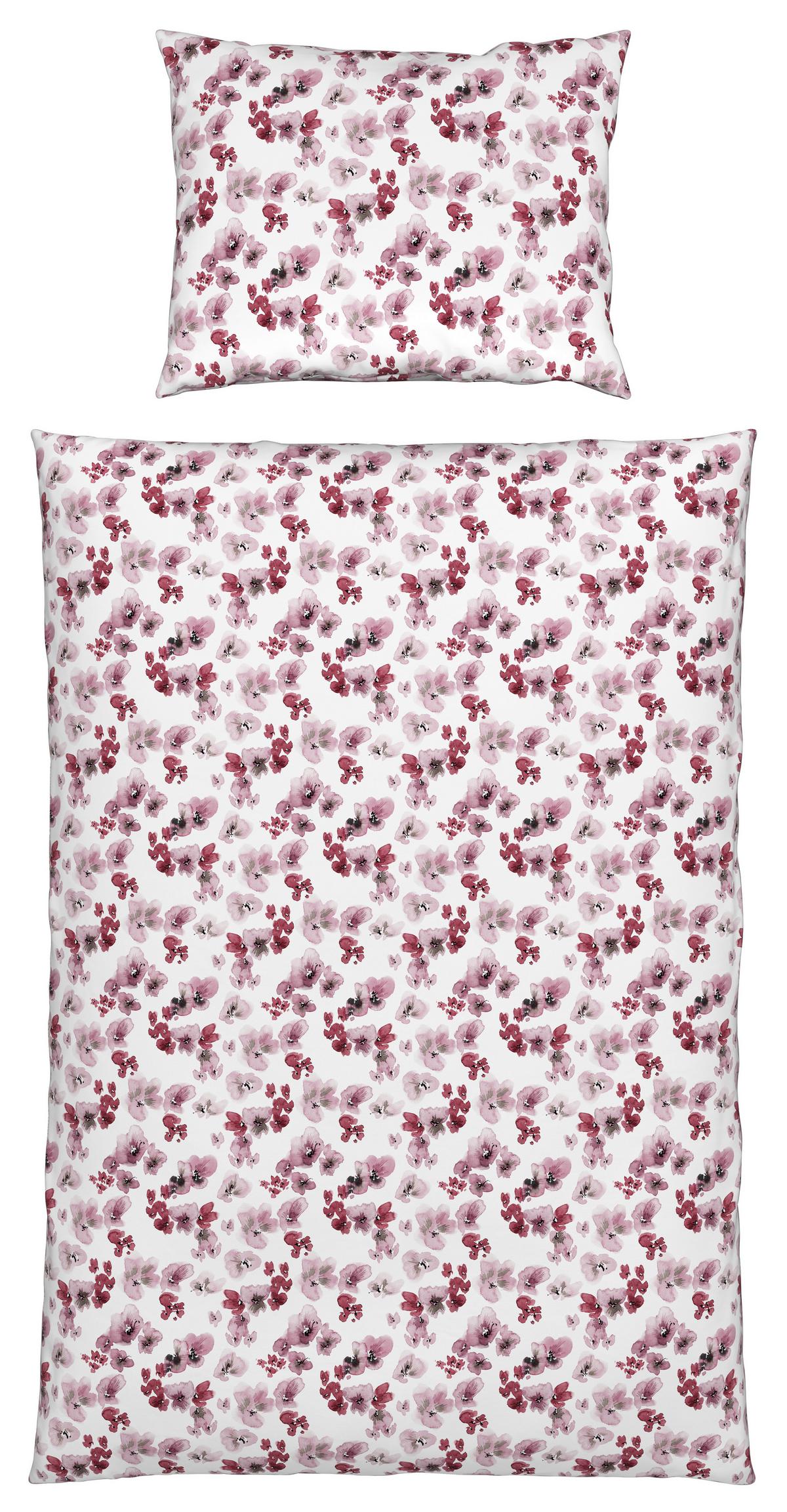Bettwäsche Bio-Anna Design Weiß/Flieder ca. 140x200cm - Flieder/Mauve, Natur, Textil (140/200cm) - ecoTree