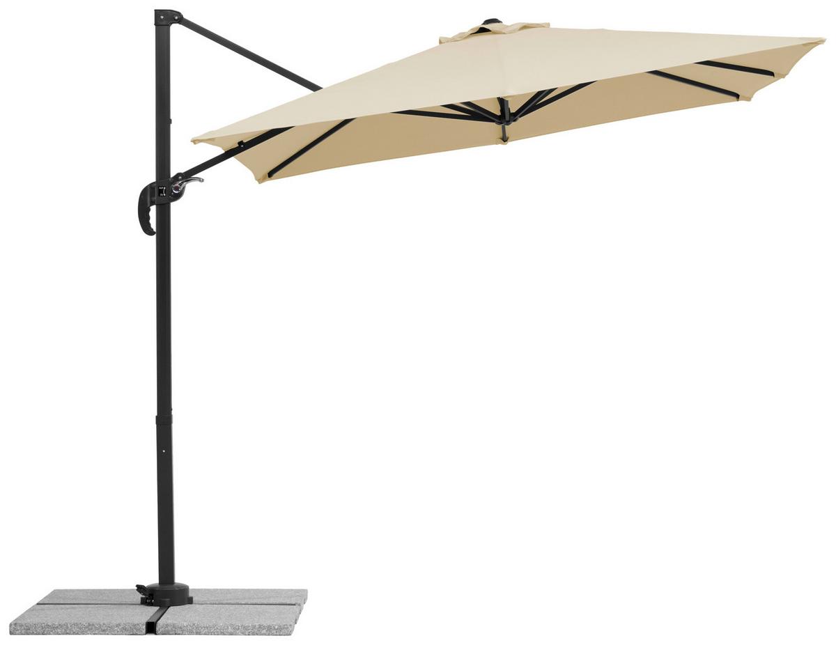 Ampelschirm Rhodos Junior ca.300x239x230cm Naturfarben - Anthrazit/Naturfarben, Basics, Textil/Metall (300/239/230cm) - Schneider