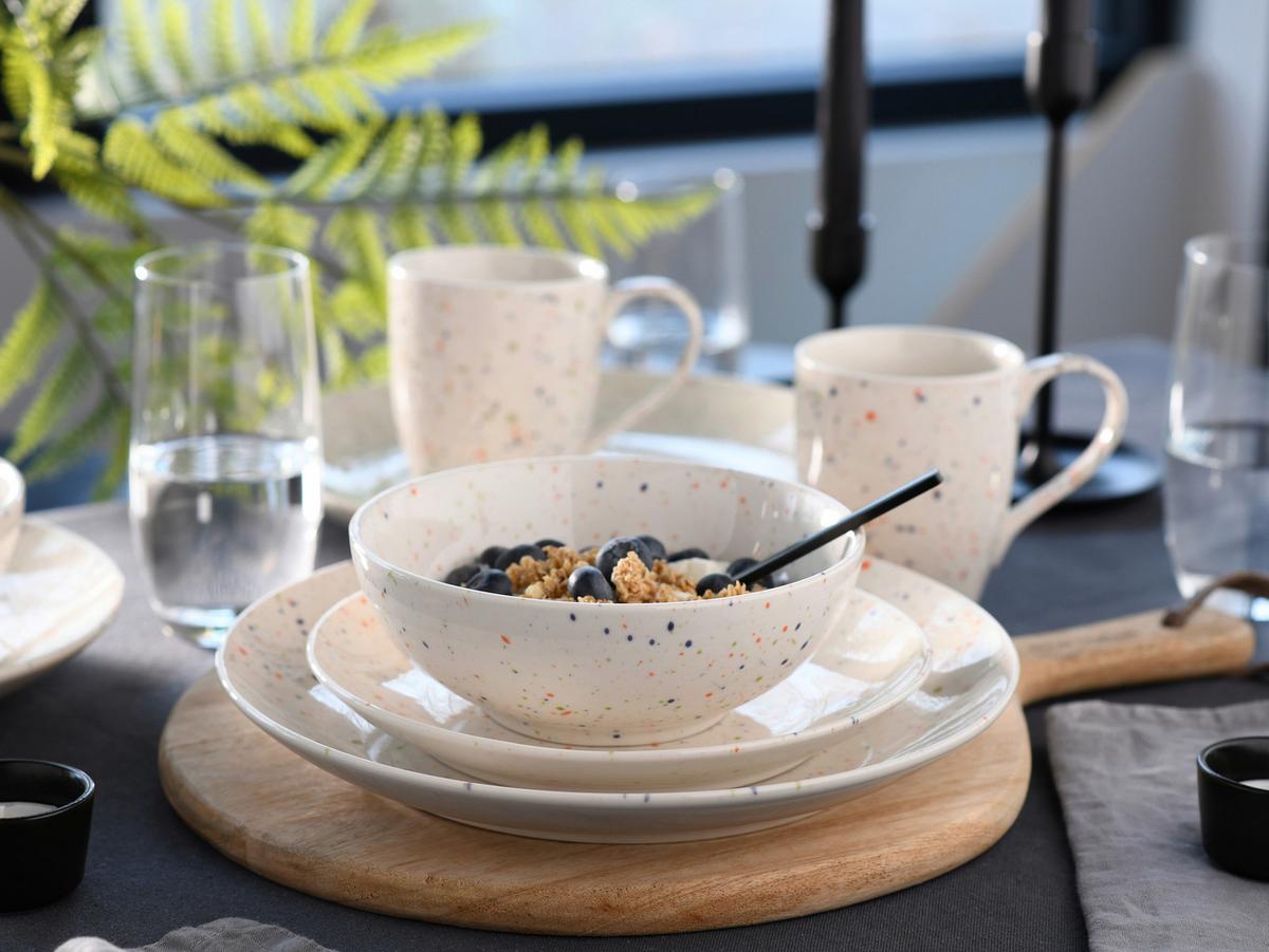 Kombinirani Servis Confetti White, 16-Delni - krem barve, Basics, keramika - Creatable