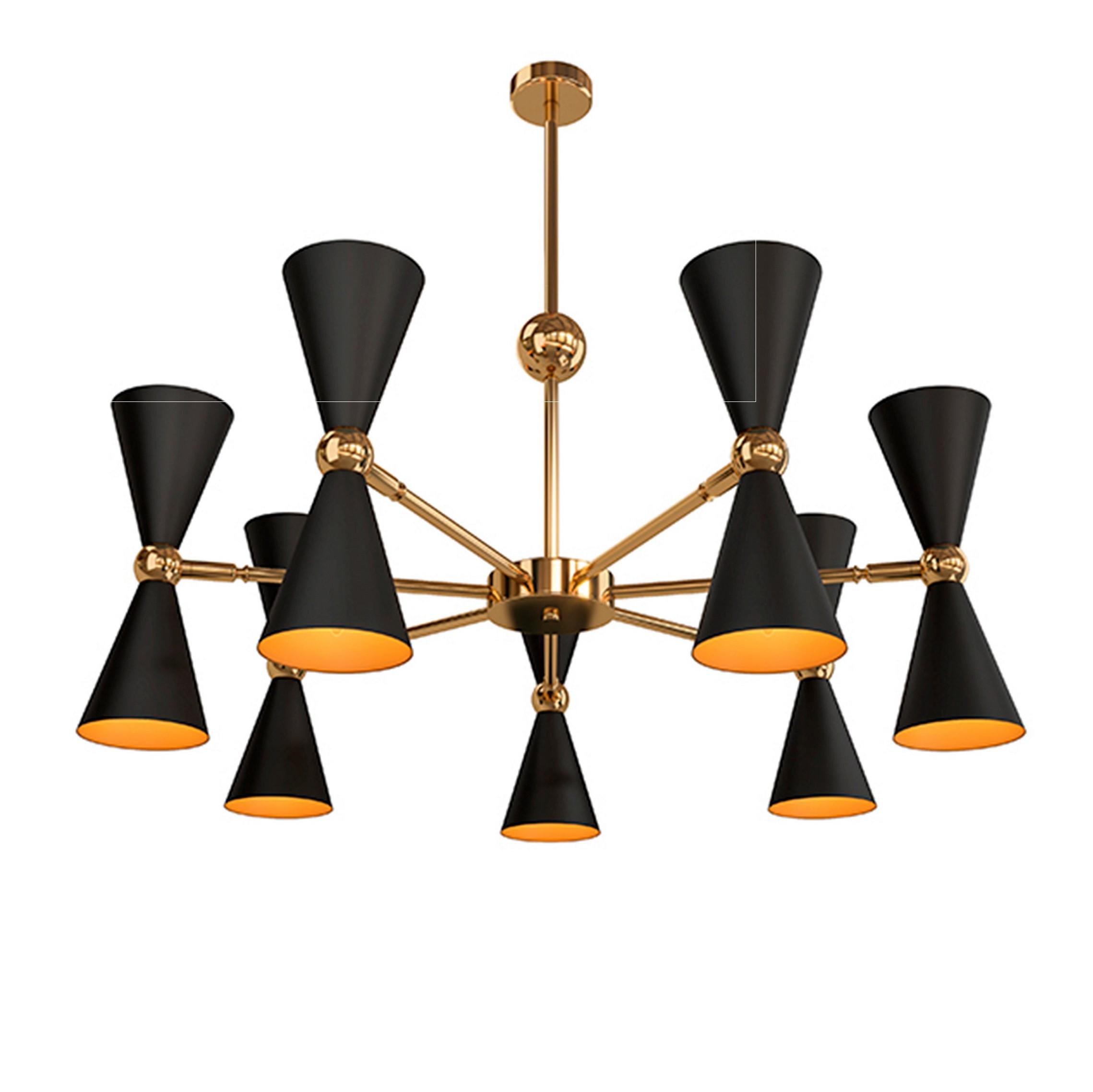 Pendelleuchte Vesper Schwarz max. 40 Watt - Goldfarben/Schwarz, Trend, Metall (91/32/91cm) - MAYTONI