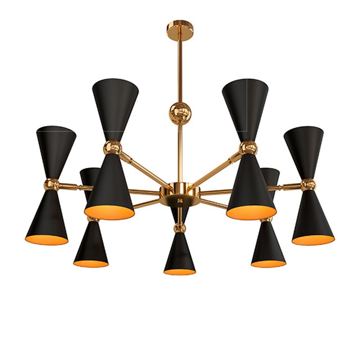 Pendelleuchte Vesper Schwarz max. 40 Watt - Goldfarben/Schwarz, Trend, Metall (91/32/91cm) - MAYTONI