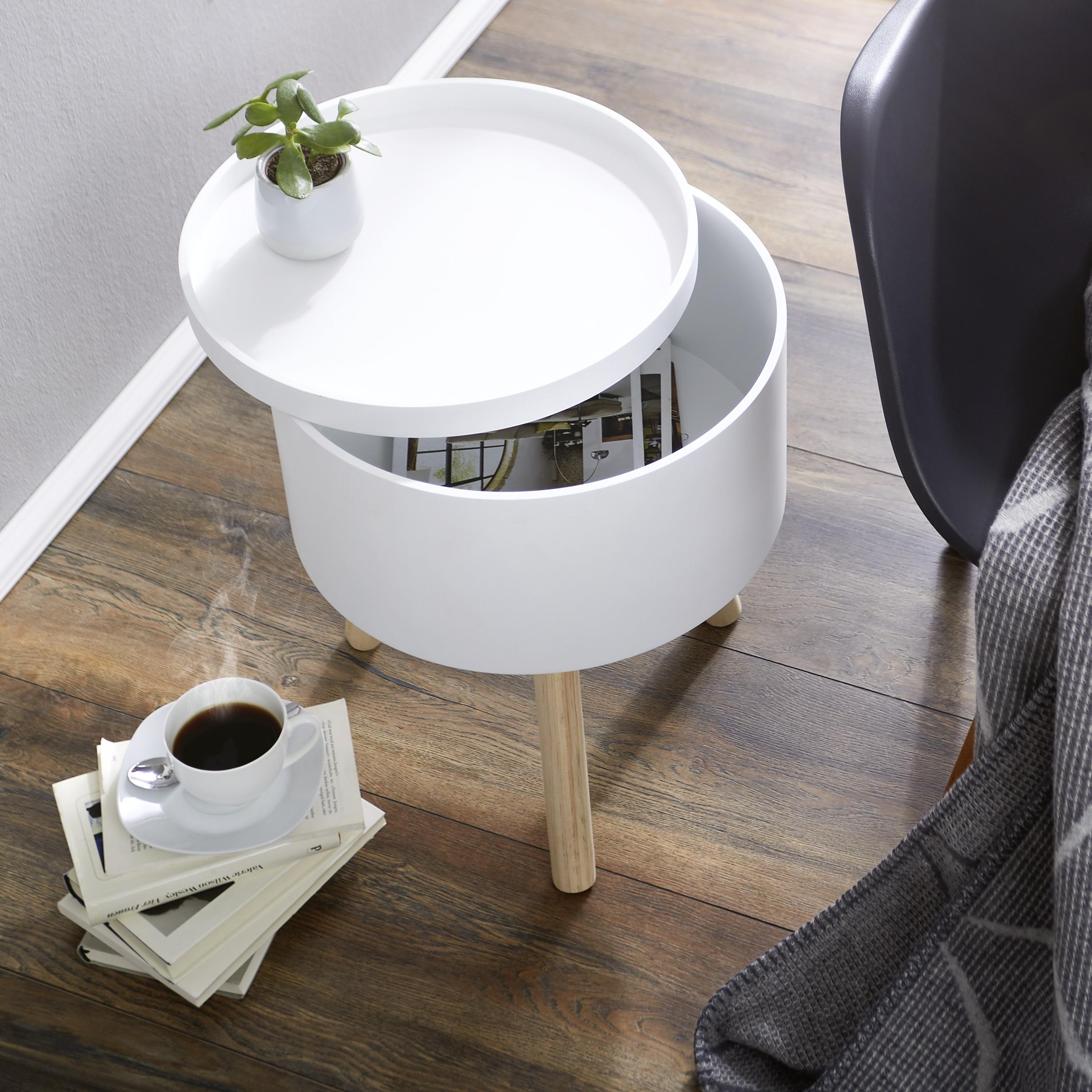 STOLIK BOCZNY 107149-FSC - biały, drewno (37,5/45cm)