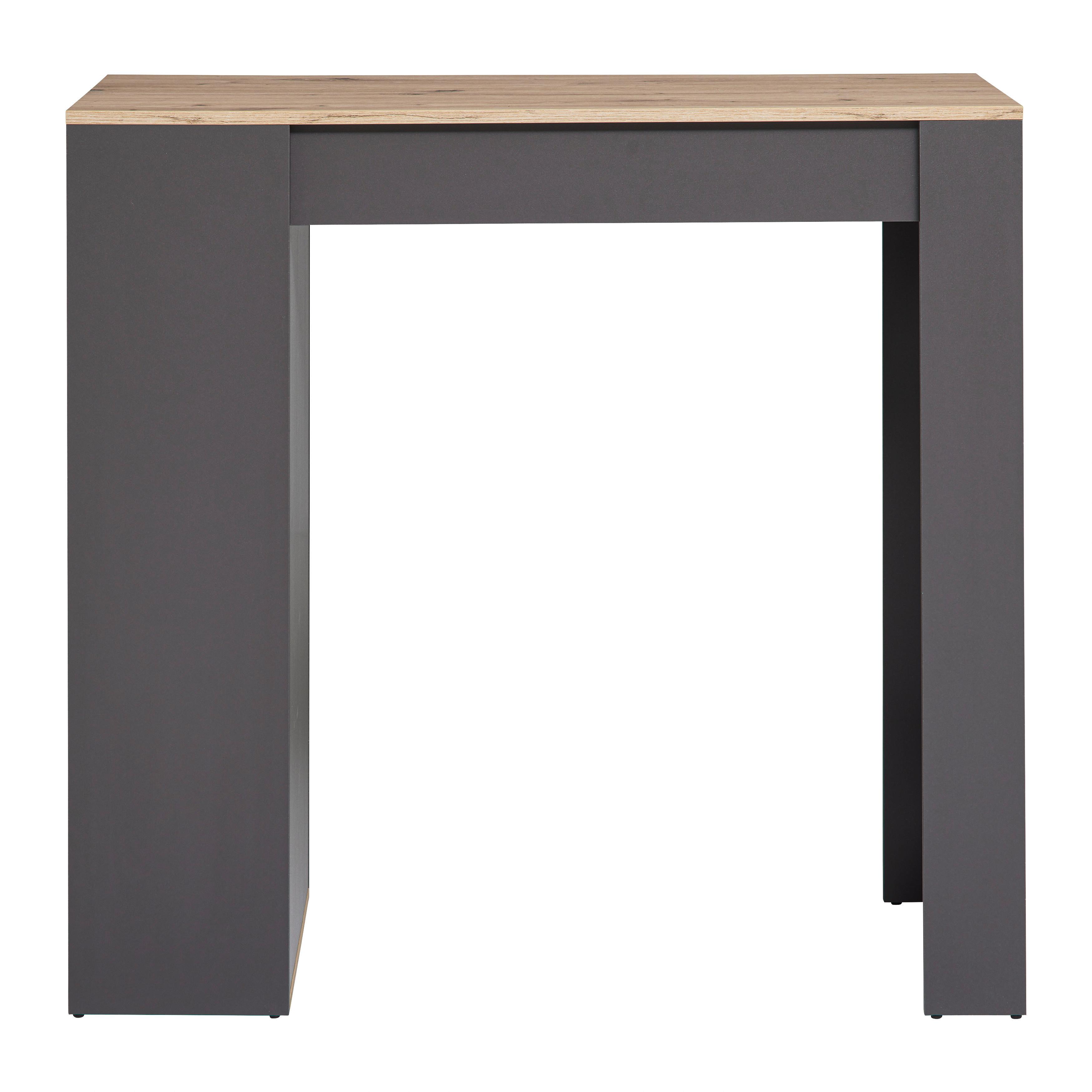 BARBORD DANDY - ek Artisan/svart, Modern, trä/plast (115/50/108cm) - Mömax