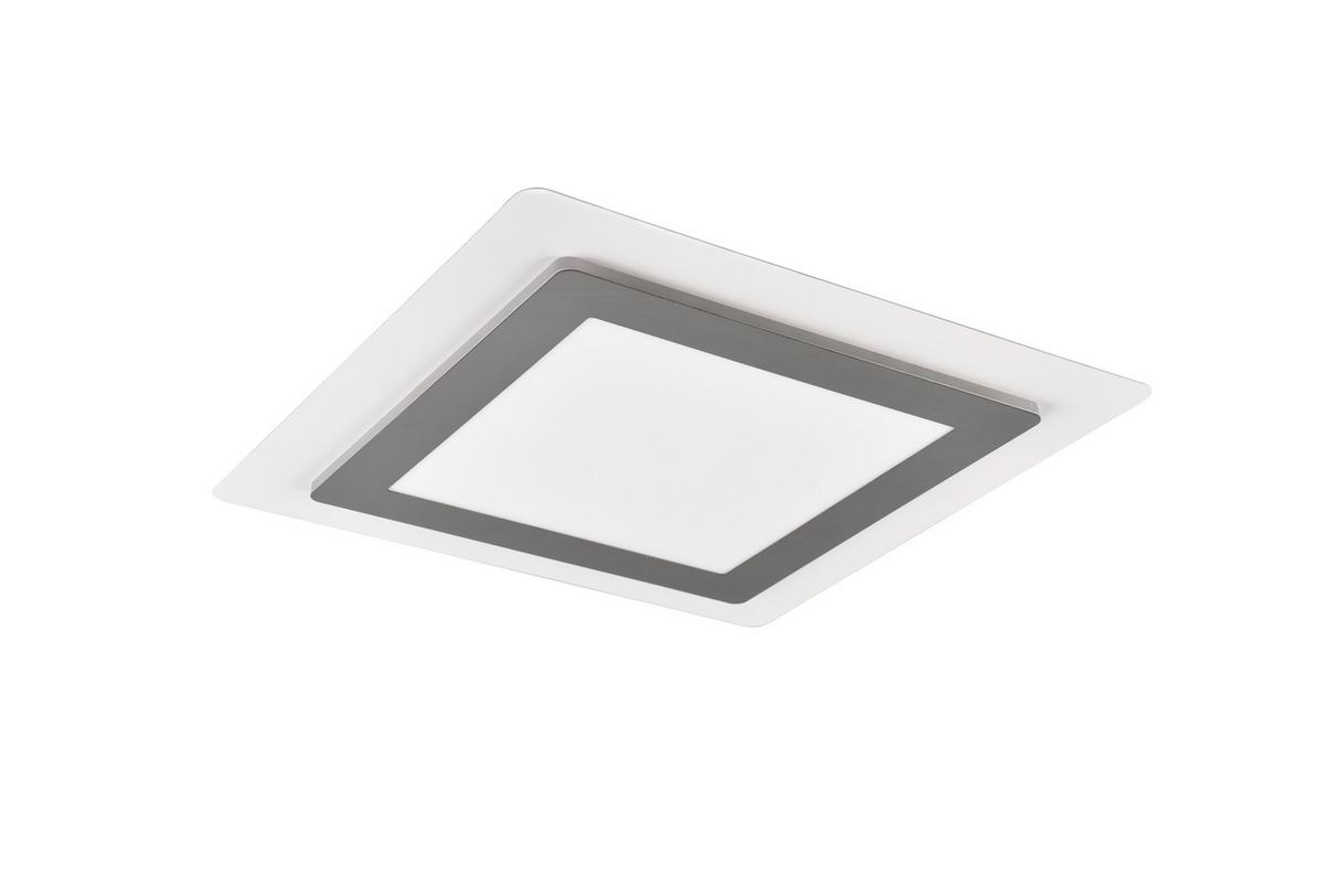 LED-Deckenfarbe Morgan in Weiß/Nickel max. 46 Watt - Weiß/Nickelfarben, Design, Metall (45/45/4,2cm) - Trio Leuchten