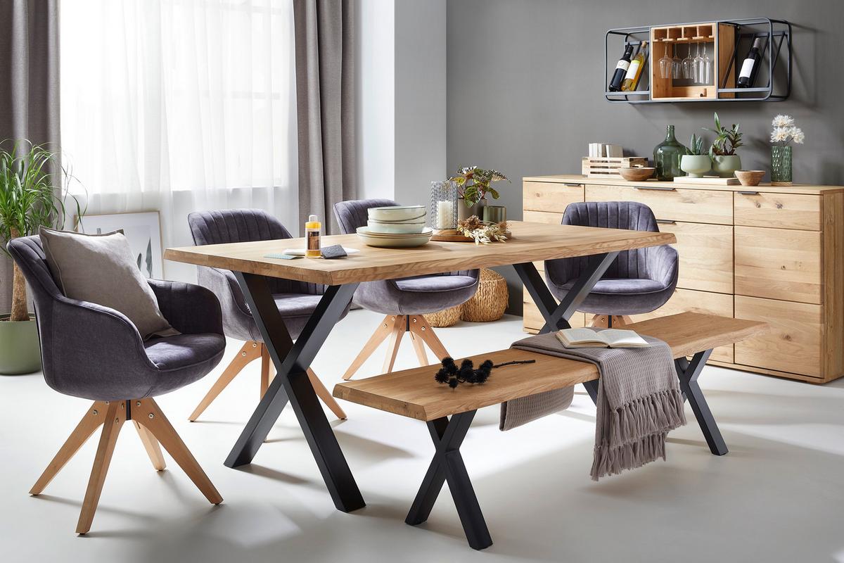 Scaun cu brate RELAX - maro/gri-maro, Modern, lemn/textil (60/61/82cm) - Mömax