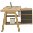 Eckschreibtisch in Eichefarben - Eichefarben/Anthrazit, MODERN, Holzwerkstoff (135/75/114,5cm) - Premium Living Eckschreibtisch in Eichefarben - Eichefarben/Anthrazit, MODERN, Holzwerkstoff (135/75/114,5cm) - Premium Living