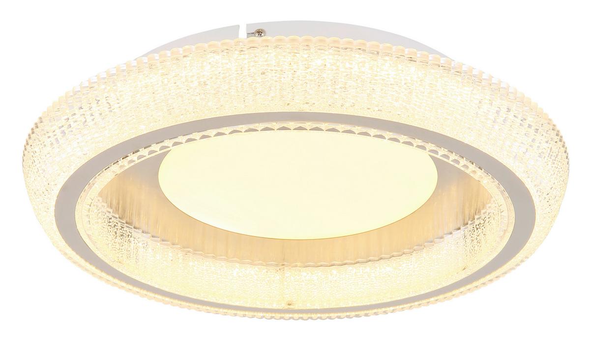 Led Mennyezeti Lámpa 48375-36 - opál/nikkelszínű, Design, műanyag/fém (40/8,5cm) - Globo