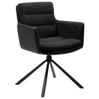 KRZESŁO Z PODŁOKIETNIKAMI LOGAN 70A - antracytowy/czarny, Konventionell, materiał drewnopochodny/metal (59/88/63cm) - MID.YOU