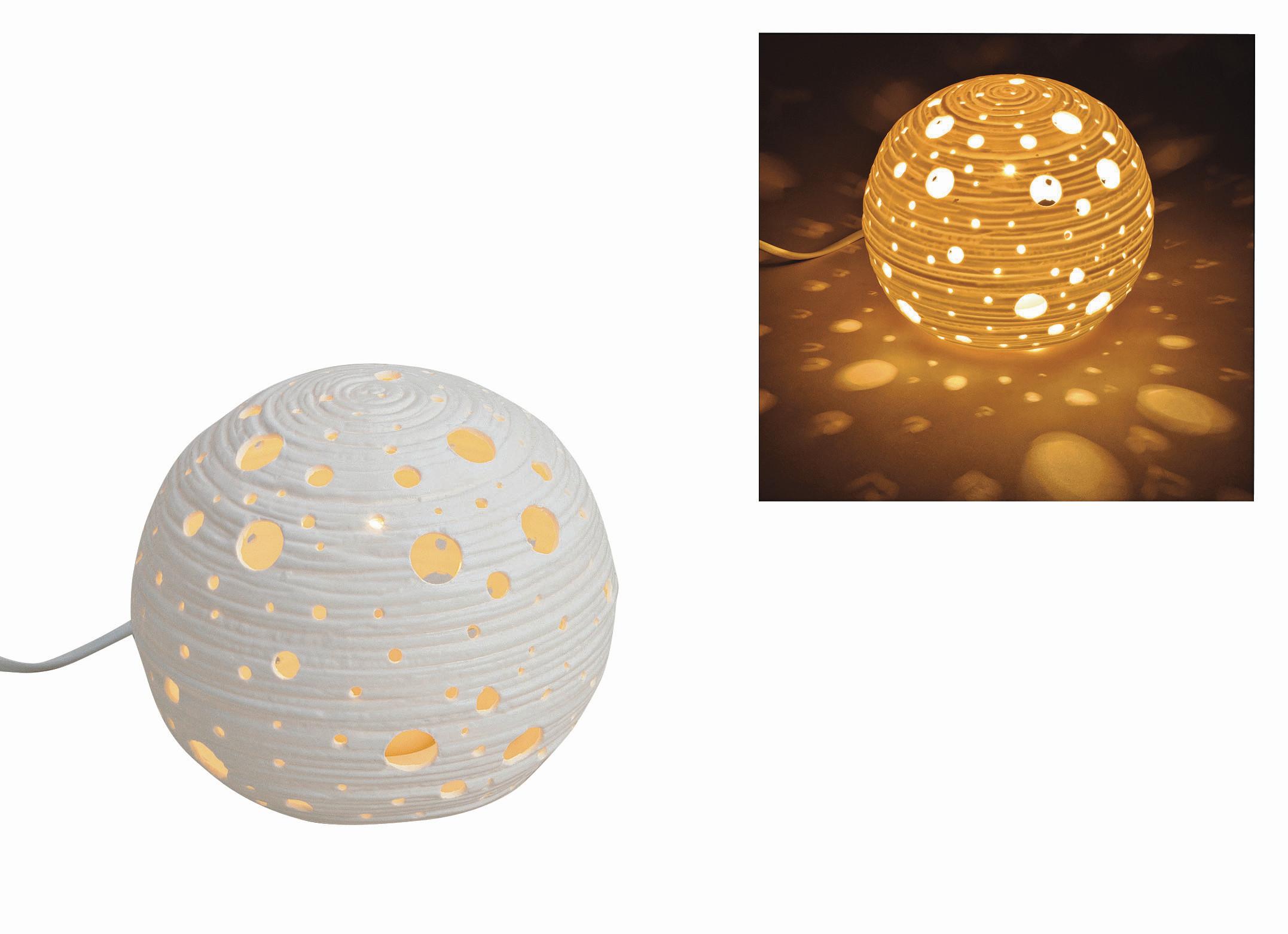 LAMPA STOŁOWA 10015199 - WINTER WHISPER - biały, Basics, tworzywo sztuczne/ceramika (16,0/15,0/16,0cm)