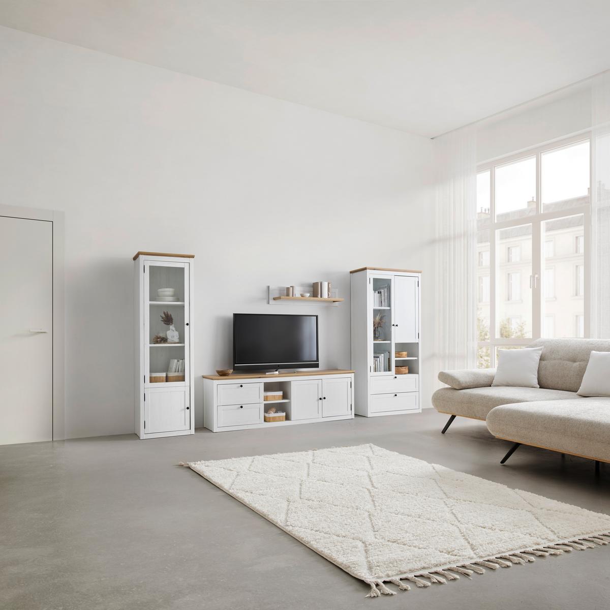 Wandboard Korsika Eichefarben/Weiß - Eichefarben/Weiß, ROMANTIK / LANDHAUS, Holzwerkstoff (100/23,5/25cm) - Mömax