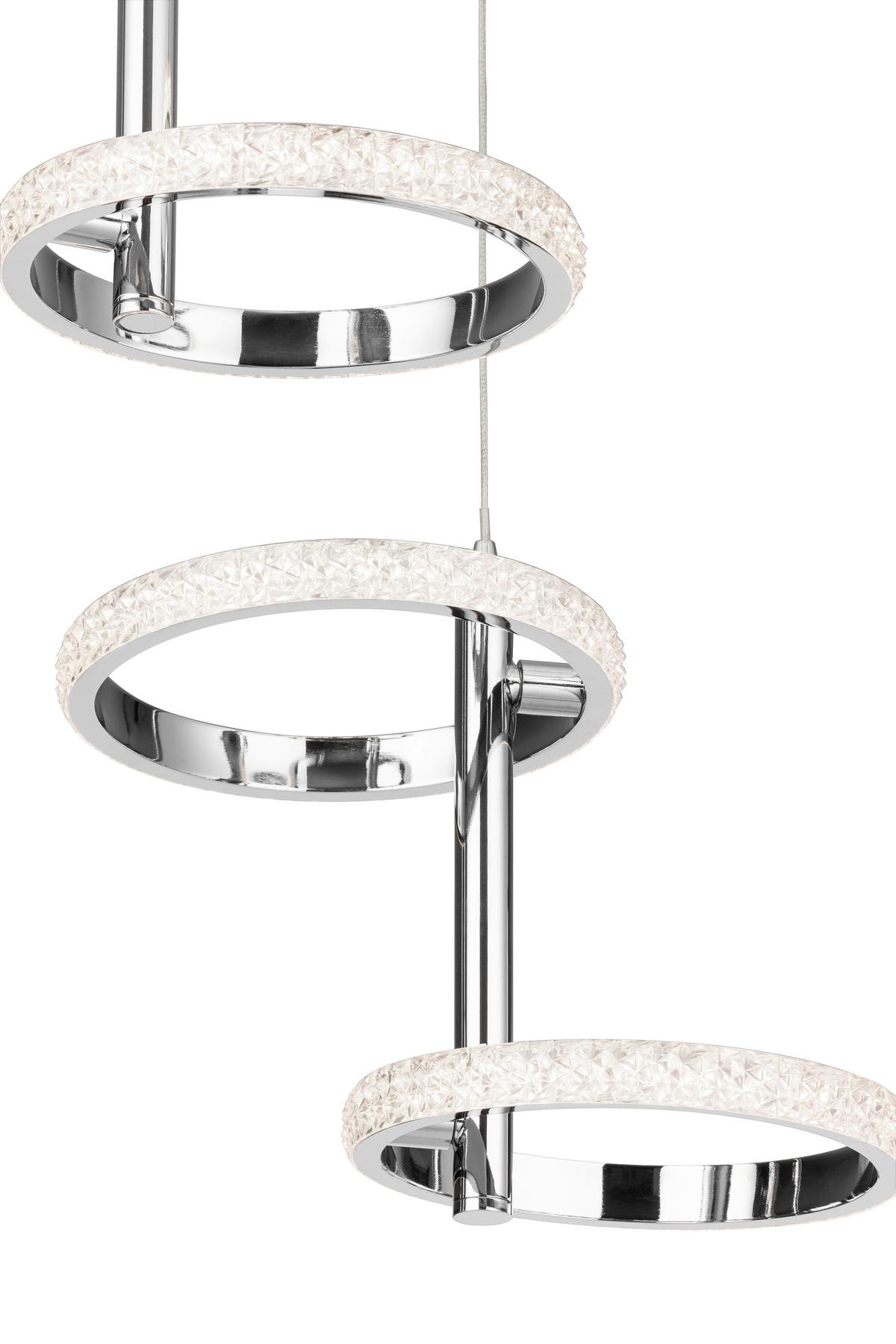 LED-Hängeleuchte Rong Chromfarben max. 24 Watt - Chromfarben, MODERN, Kunststoff/Metall (45,5/45,5/120cm)