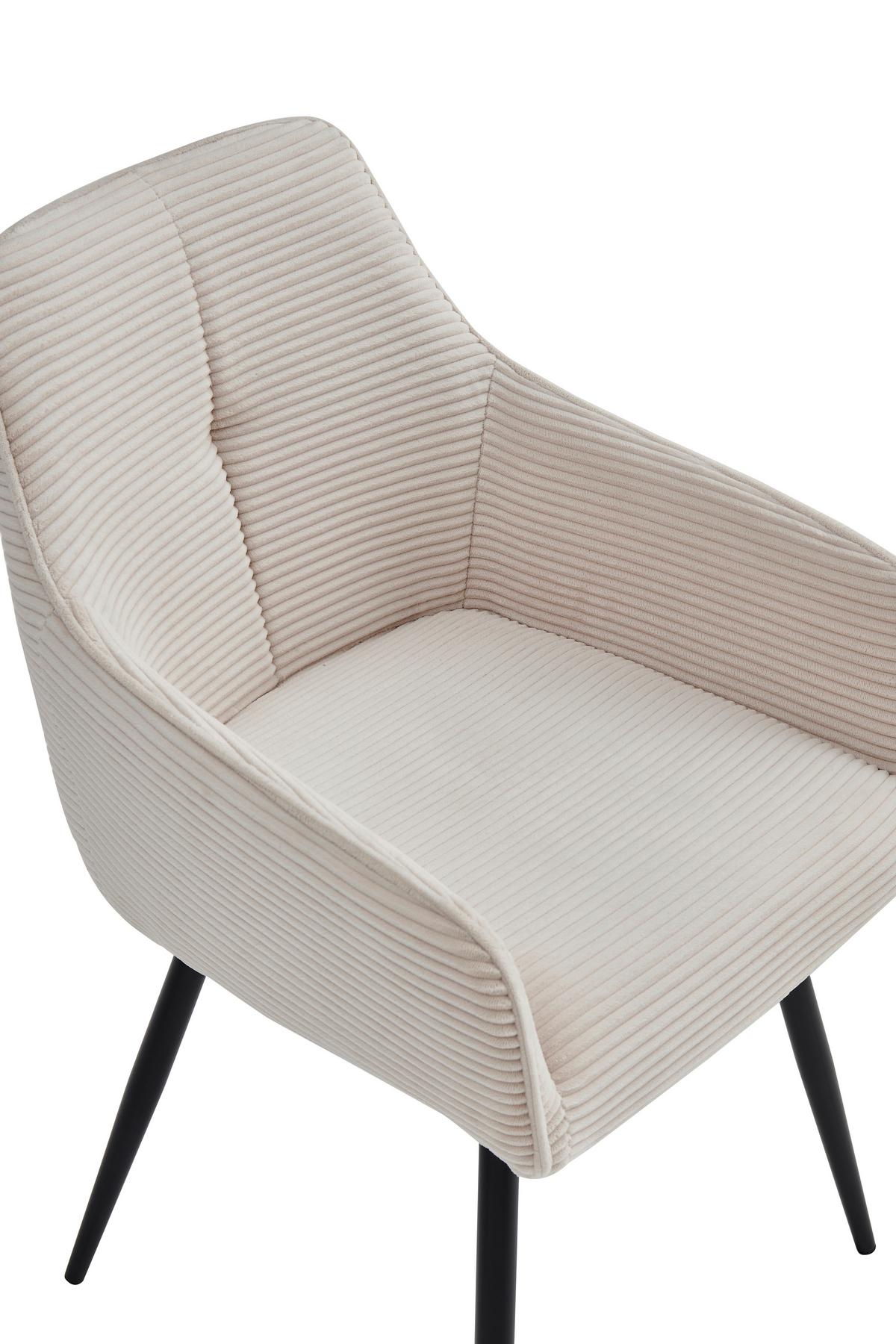 ARMLEHNSTUHL-SET VERONA II S 2ER-SET - Beige/Schwarz, MODERN, Textil/Metall (55/85/61cm) - P & B