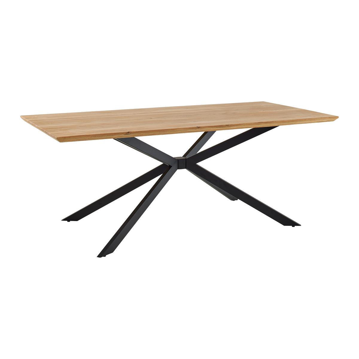 Esstisch Solid Giga - S Eichefarben - Eichefarben/Schwarz, Basics, Holz/Metall (200/100/75cm) - ecoTree