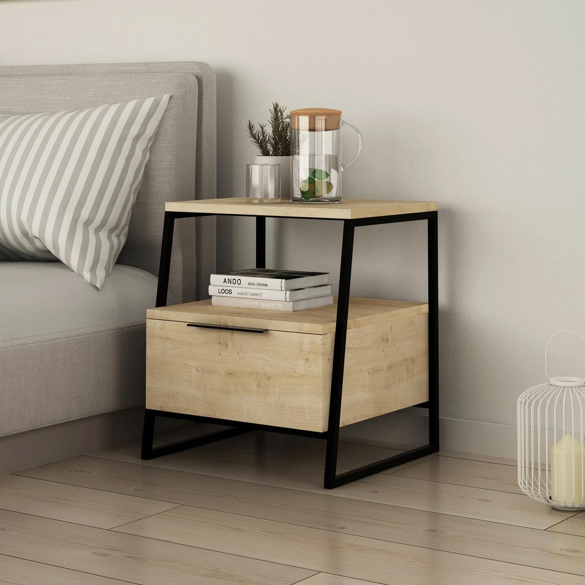 Mizica Pal - barve hrasta/bež, Design, leseni material (45/40/50cm) - Livetastic