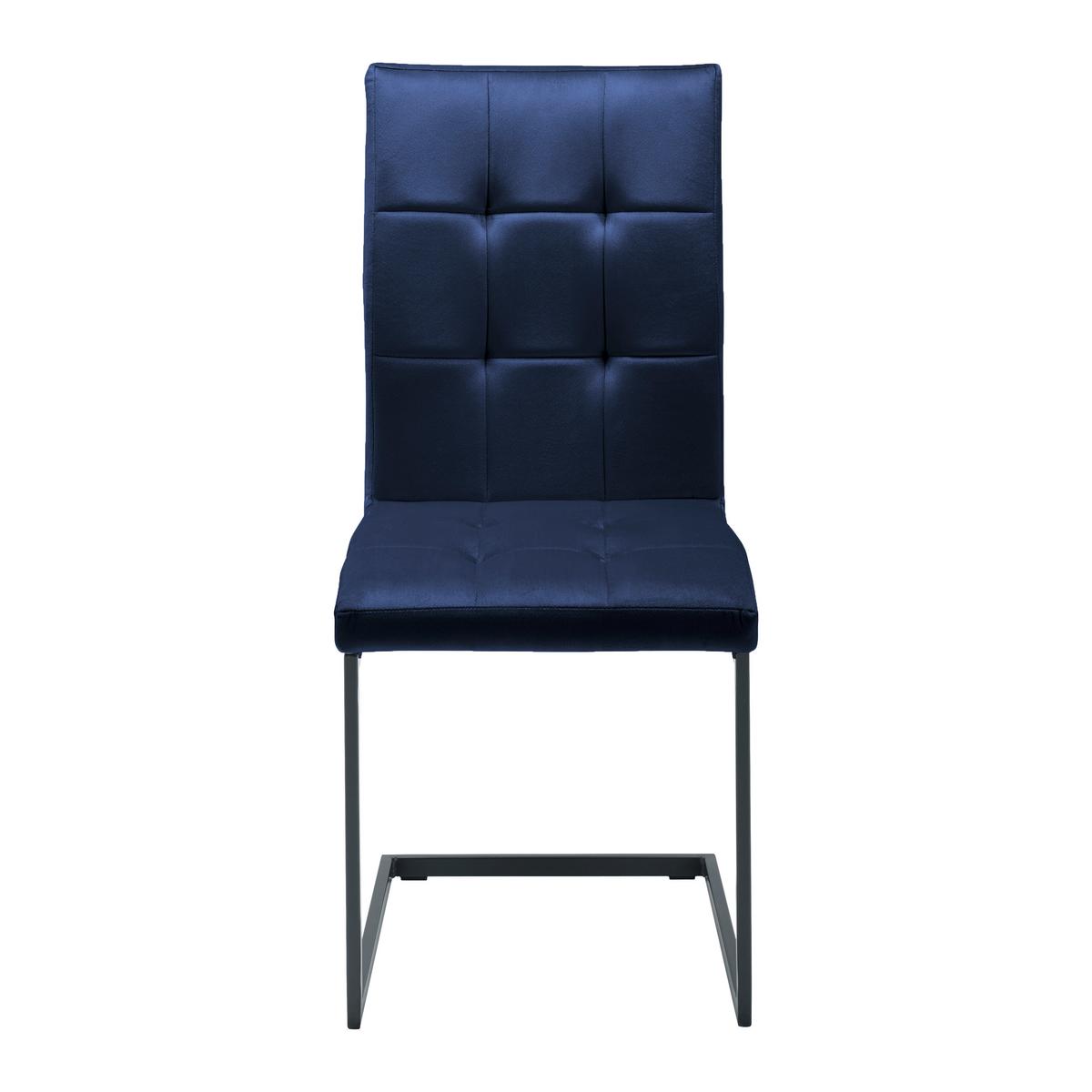 ZESTAW KRZESEŁ NA PŁOZIE MELA - ciemnoniebieski/czarny, Modern, metal/tkanina (44/95/60cm) - Bessagi Home