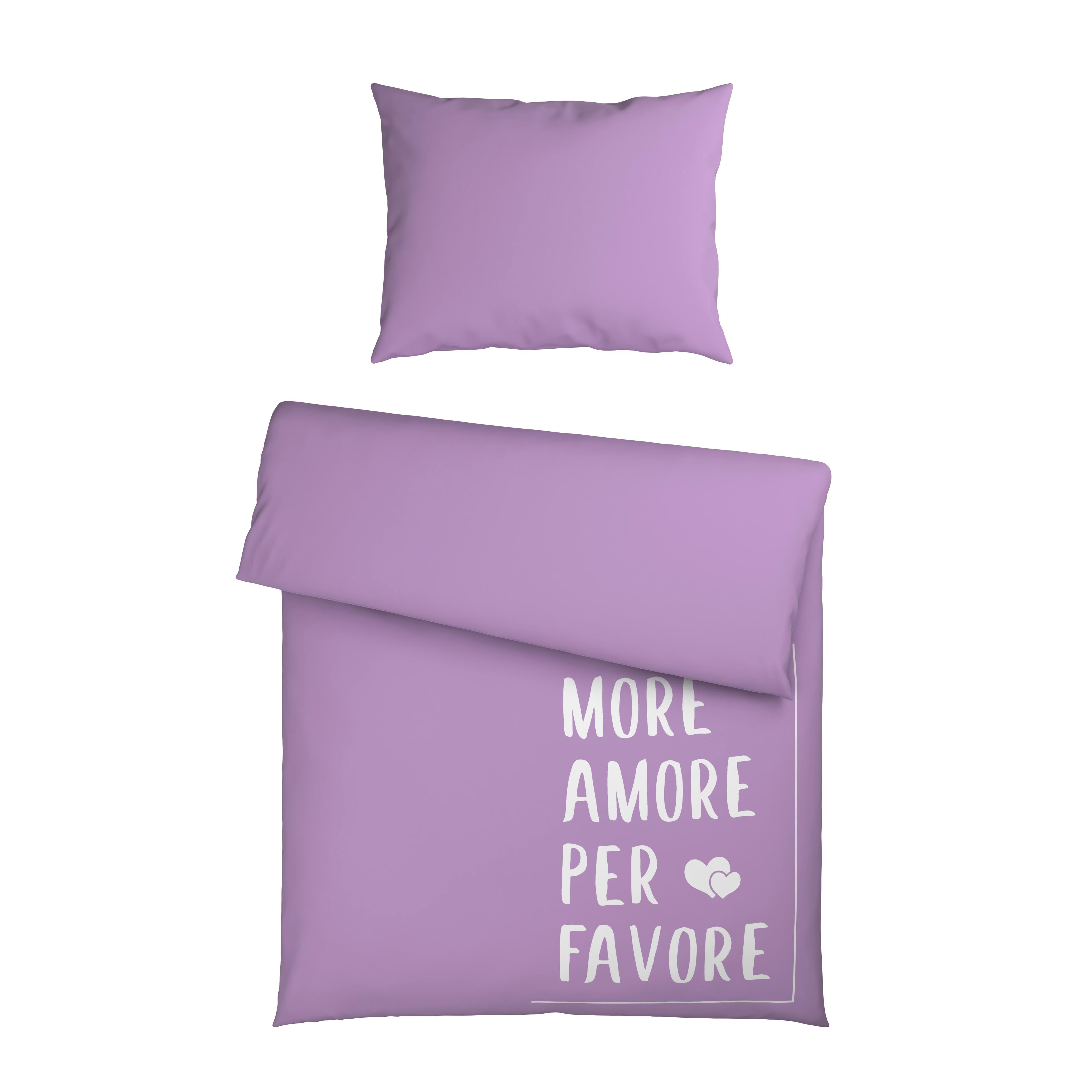 Ágyneműhuzat-garnitúra More Amore - orgona, textil (140/200cm) - Mömax