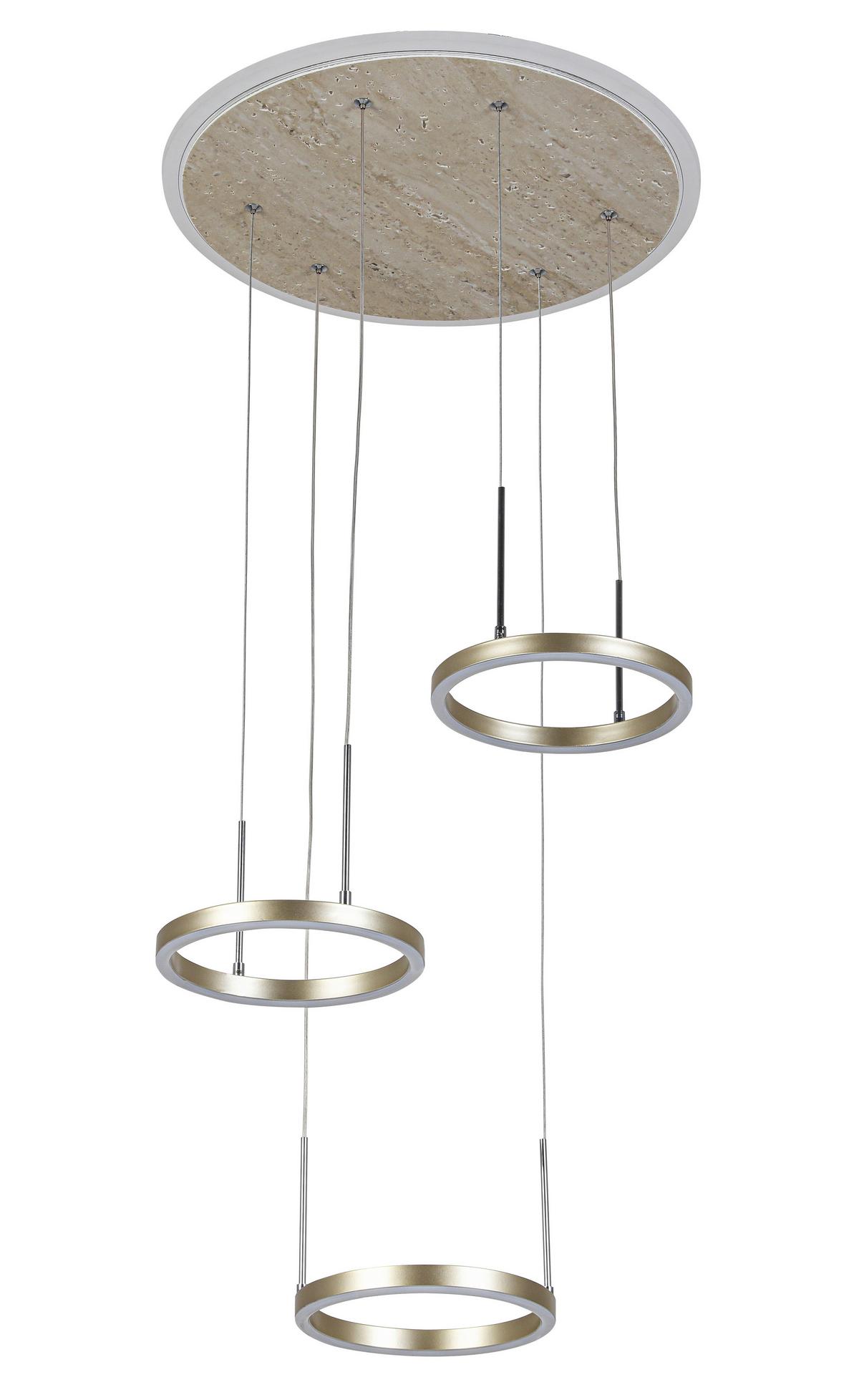 Led Függőlámpa Stoni - Pezsgő, Modern, műanyag/fém (42/42/150cm) - Mömax