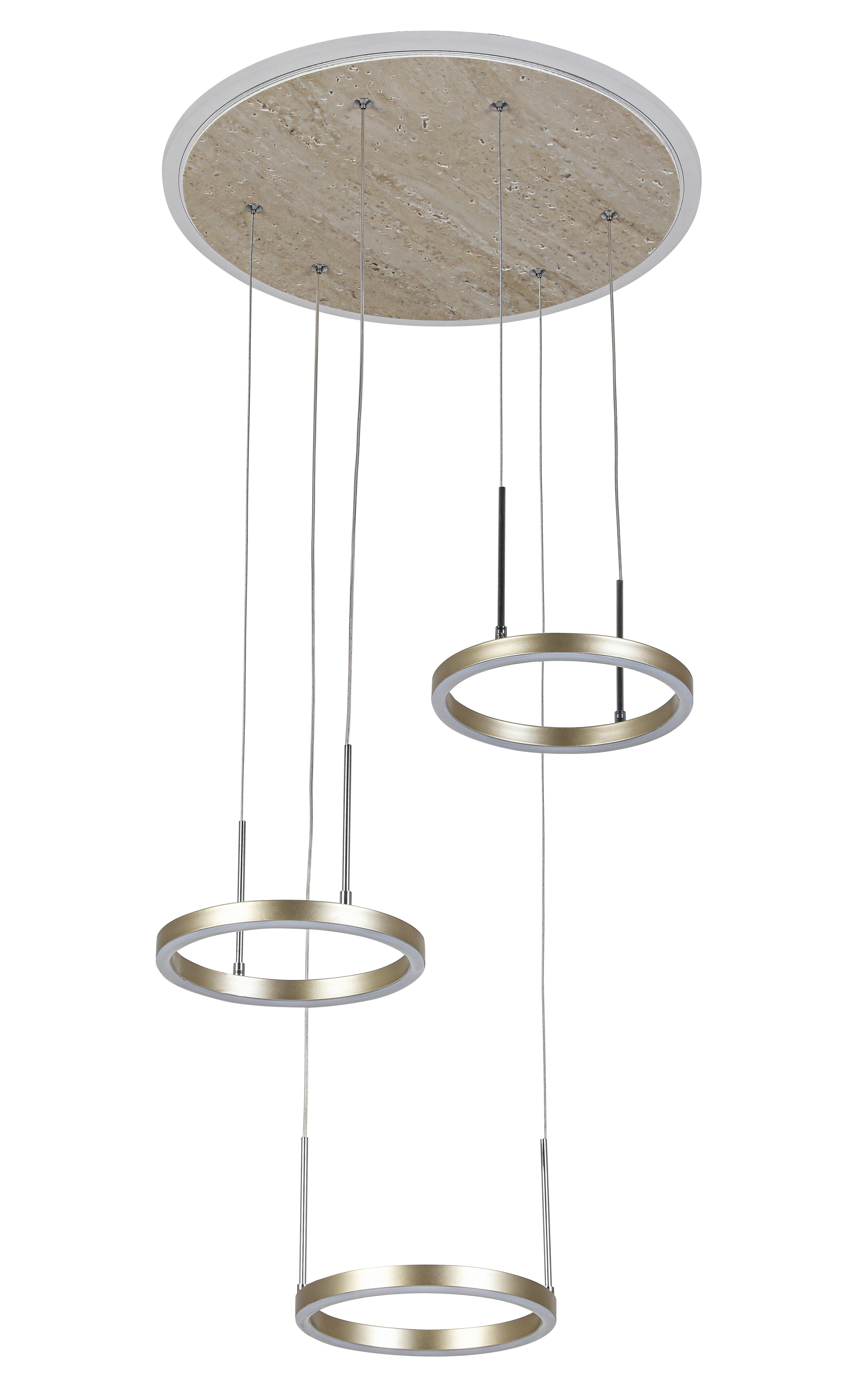 LED-HÄNGLAMPA STONI - champagne, Modern, metall/plast (42/42/150cm) - Mömax