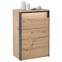 KOMODA EDRA - czarny/dąb artisan, Konventionell, materiał drewnopochodny (58/88/38cm) - Voleo