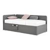 Bett Remi Grau ca. 90x200cm - Chromfarben/Naturfarben, KONVENTIONELL, Holz/Kunststoff (90/200cm) - Mömax