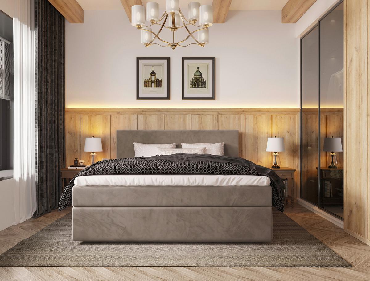 Boxbett Jupiter Plus Beige ca. 140x200cm - Beige/Schwarz, KONVENTIONELL, Holz/Kunststoff (140/200cm) - Based