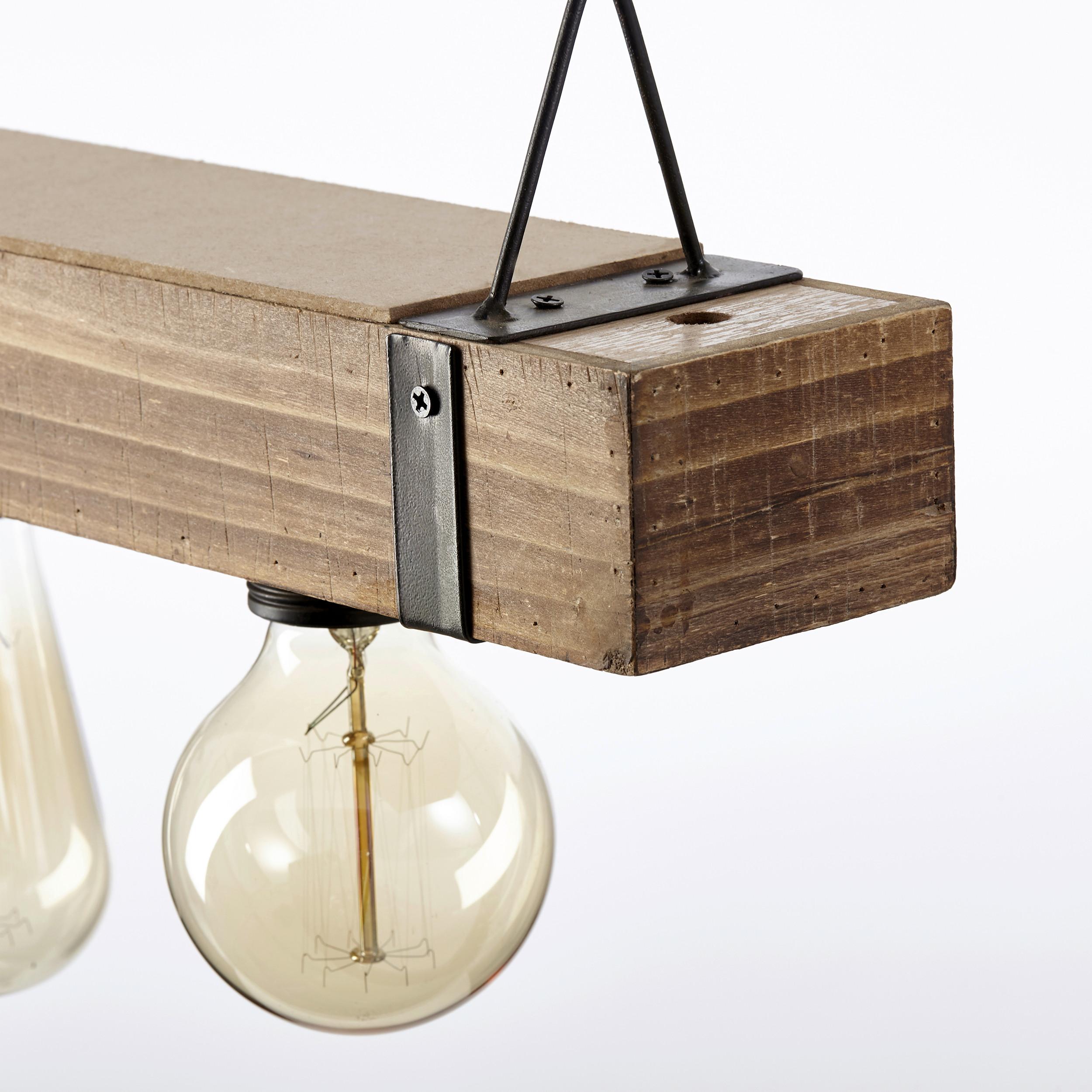 Hängeleuchte Woodhill Schwarz max. 30 Watt - Schwarz, Natur, Holz/Metall (80/8/110cm) - Brilliant