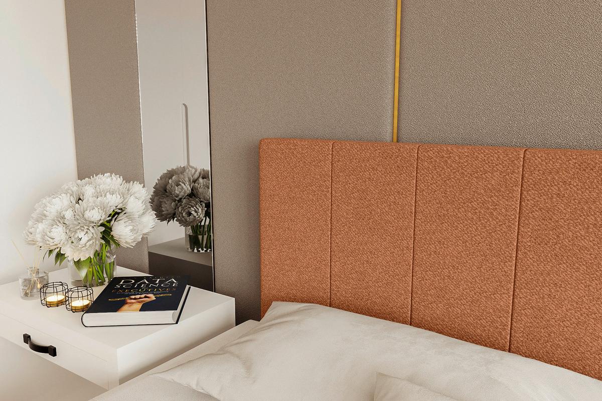 Boxbett Odin Orange ca. 90x200cm - Schwarz/Orange, KONVENTIONELL, Kunststoff/Textil (90/200cm) - Based