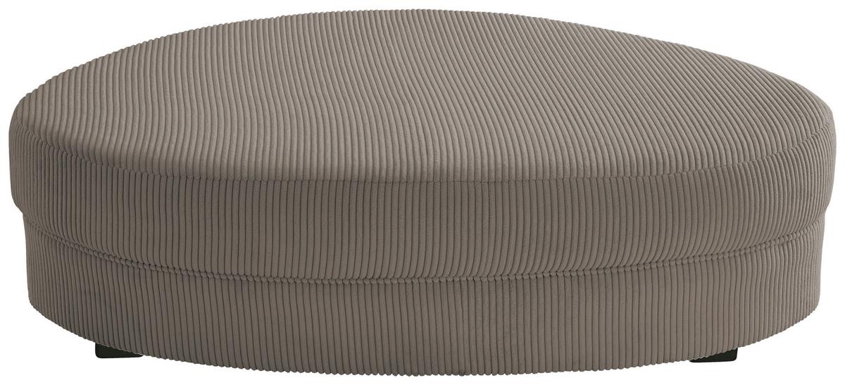 Wohnlandschaft Limoncello m. Hocker ca. 300x160cm Graubraun - Graubraun/Schwarz, Design, Kunststoff/Textil (300/160cm) - Livetastic