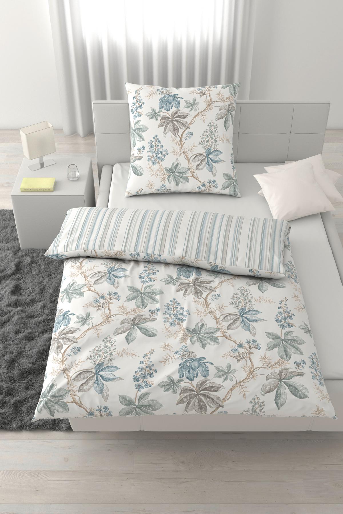 Bettwäsche Franky Wende Blau/Grau/Weiß ca. 135x200cm - Blau/Weiß, ROMANTIK / LANDHAUS, Textil (135/200cm) - Mömax