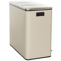 Koš Za Smeti Clean Ix, 3 X 18 L, Bež - črna/bež, Basics, kovina/umetna masa (61/56/31,5cm) - MID.YOU