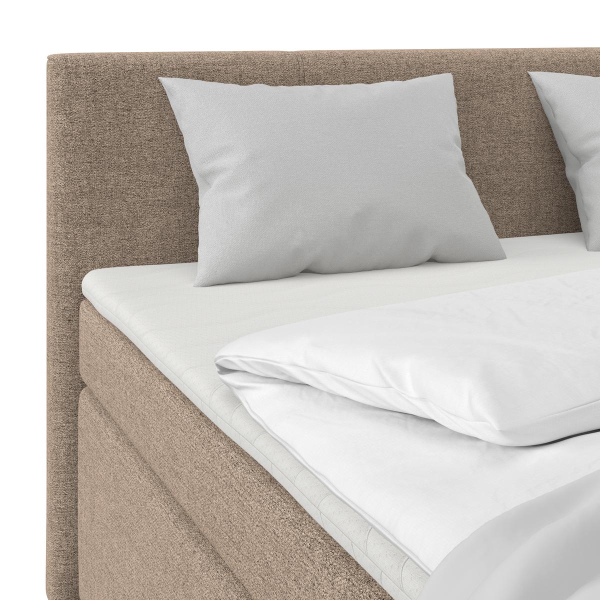 BOXSPRING KREVET MIRA - cappuccino/gri, Konventionell, lemn/metal (180/200cm) - Best Price